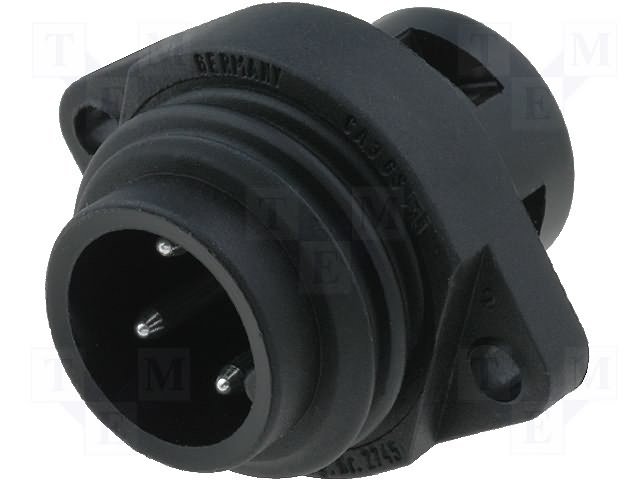 4Pin rūpņiecības savienotājs sasijai "papa" ligzda, 16A/400V, IP67, apaļš, serija CA