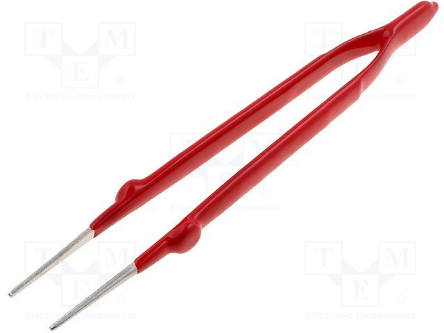 Pincete L=160mm, nerūsējošais tērauds, izolētie rokturi, taisnās beigas