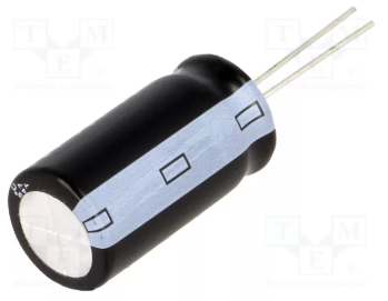 33/450V, 105C, Ø16x25mm, ±20%, Kondensators elektrolītisks, 12000h, Elite, ar lokaniem izvadiem