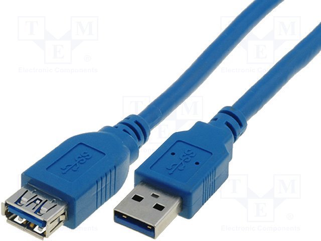 USB-A(3.0) štekers/USB-A(3.0) ligzda, 1.8m