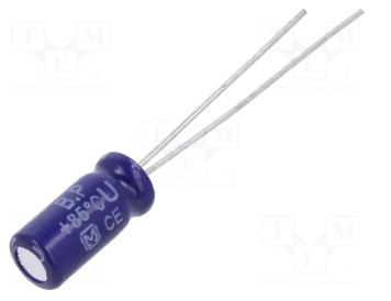 2.2/50V 85C, Ø5x11mm, ±20%, Kondensators elektrolītisks nepolārais koaksialais II, PANASONIC