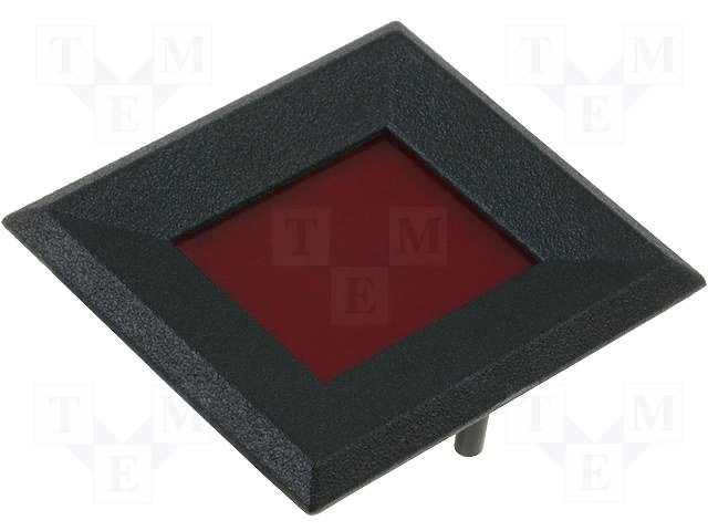 Stikls 28x25x2.3mm, sarkana krasa