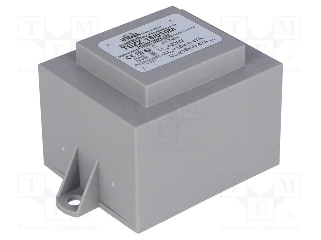 Transformators 220V=>2x18V, 2x445mA, 16VA, 52x44x41.5mm