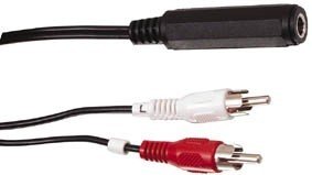 6.35mm ligzda stereo/2RCA štekers vads 1.5m