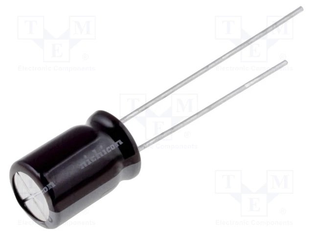 33/35V, 105C, Ø5x11mm, ±20%, Kondensatori zemas induktivitātes, PANASONIC, 5000h, ar lokaniem izvadiem