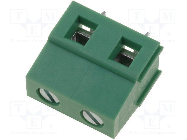 Terminal Blocks PCB, ar skrūvēm, 2pin, 7.5mm, 2.5mm2, 250V/18A, 15x10.2x14.1mm, taisns