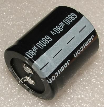 6800/80V, 85C, Ø35x40mm, ±20%, Kondensators elektrolītisks, 2000h, SNAP-IN, Jamicon