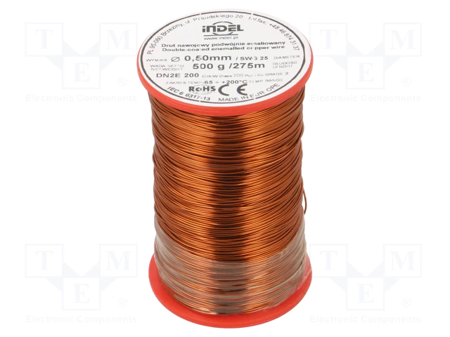 DNE0.50/0.50 Vads tinuma emaljēts 0.50mm, 275m/500g