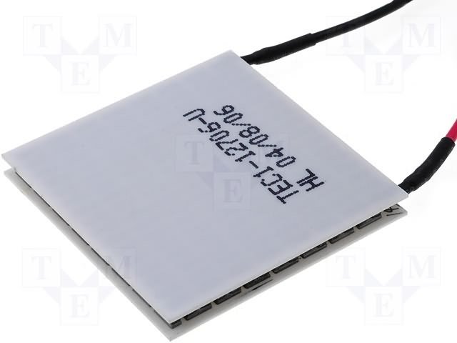 Peltje modulis PM-40X40-53, 14.9V, 6.4A, 40x40x3.8mm, 53W, Materials Al2O3, 68grad, (Module: Peltier)