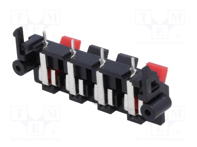 Termināls tumbam, 4vadi, PCB snap-in, L=58mm, THT