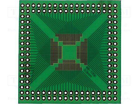 Maketēšanas plate, SMD, 48x48mm, QFP100, QFP48, QFP80, solis=0.50mm, stikltekstolits, 1.5mm