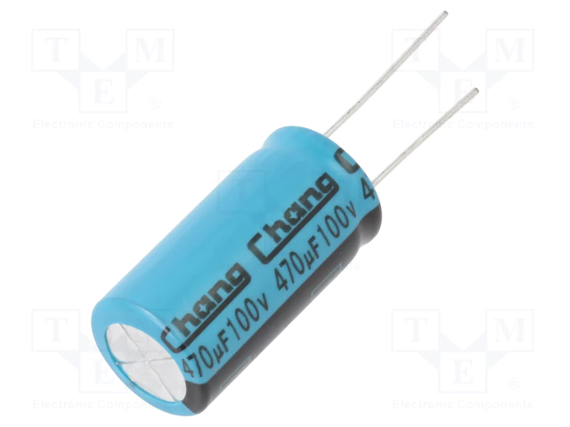470/100V, 105C, Ø16x30mm, ±20%, Kondensators elektrolītisks, 10000h, HUAWEI, ar lokaniem izvadiem