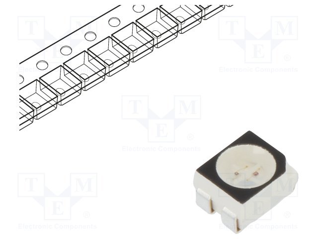 Gaismas diode SMD, sarkans/dzeltens, 3528, 1.8..2.4/1.8..2.4V/20mA, 120-180mcd/180-280mcd, 120grad., melna augša, PLCC4