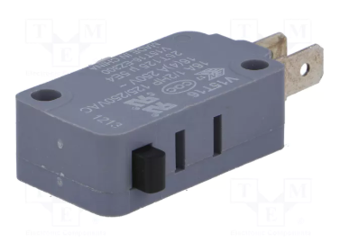 Mikropārslēdzējs bez sviras, SPDT, ON-(ON), 16A/250VAC, IP40, 2.94N, 33x10,3x15,9mm, 4.8x0.5mm, viens kontakts uz parslēgšanu, HONEYWELL