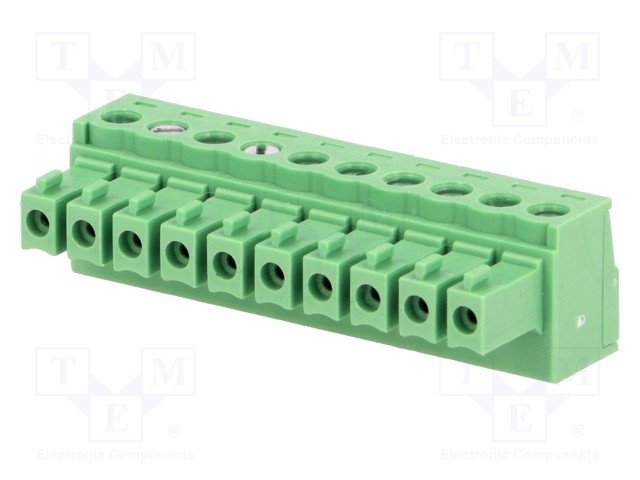 Terminal blocks vadam, ligzda, 10pin, 3.81mm, 0.5÷1.5mm2, taisns, 7A