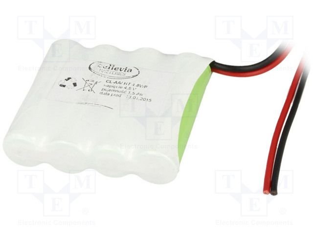 Akumulatori 4*AA, CELLEVIA BATTERIES, ar lokaniem izvadiem, Ni-MH, 1600mAh, 58.3x52.8x14.8mm, 4.8V, 120gr.