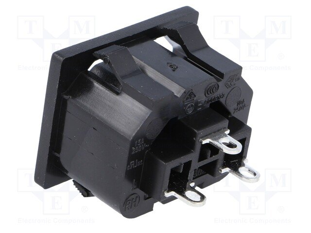 Tikla ligzda, 250VAC, 10A, C13(F), ar sprūdiem, šasijai