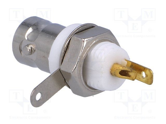 BNC ligzda, šasijai, izolēts, taisns, 50Ω, uzskrūvējams