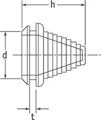 Kabeļu ievade gumijas d=5-9/D=12/h=3/L=12.7mm