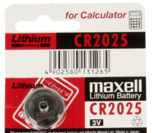 CR2025 litija baterija, 3.0V, Ø20x2.5mm, MAXELL, 3.60gr