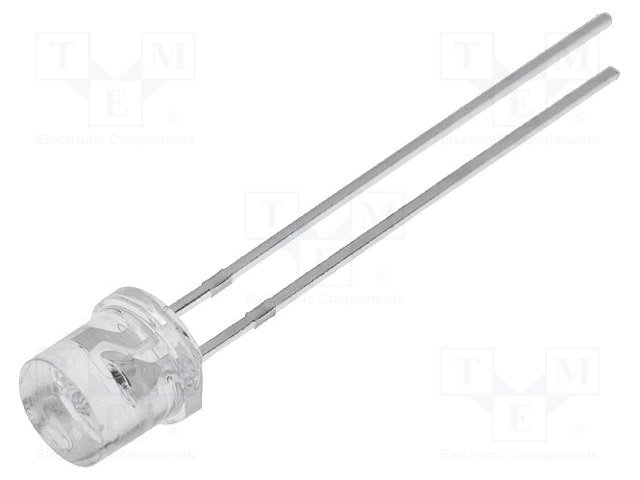 5mm, ultraviolets, UV-405nm, 68mW/sr, 140grad., gaismas diode, plakana