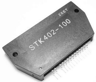 STK402-100 Mikroshēma PWR AMP, 2*60W/6E, 0.4%, 50V, SIP15-4033