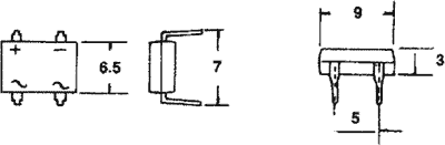 B500D, 1000V, 1A, Taisngriežu tilts, DIP4-300-7.5