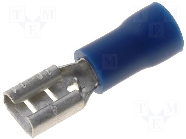 4.8x0.8mm spaile, ligzda, pusatvērta, zila krasa, 1.5...2.5mm2