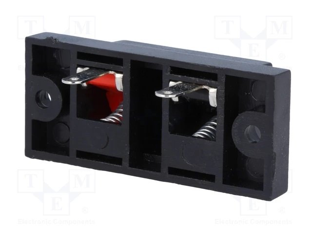 Termināls tumbam, 2vadi, skruvejamas, snap-in, L=54mm, lodējamas