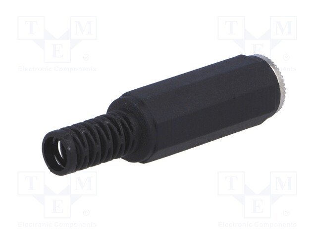 3.5mm ligzda, stereo, plastmasas, uz vadu, ar amortizatoru