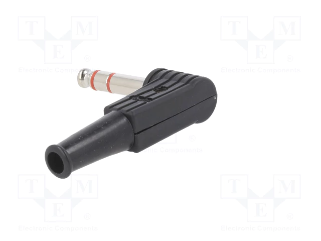 6.35mm štekers, stereo, plastmasas, uz vadu, leņkisks, ar amortizatoru, CLIFF