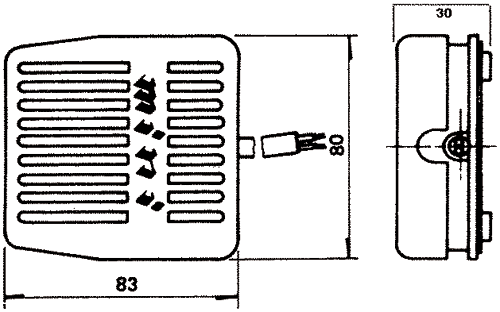 Kāju pedālis, SPDT, 10A/AC250V, bez fiksacijas