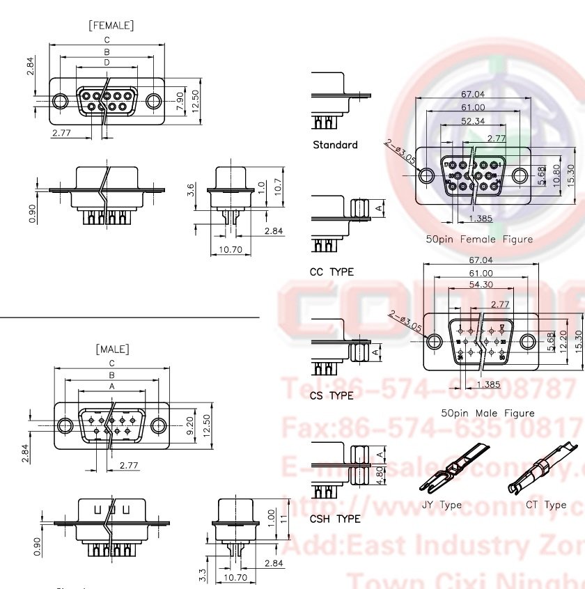25PIN D-SUB, štekers, gold, solder type