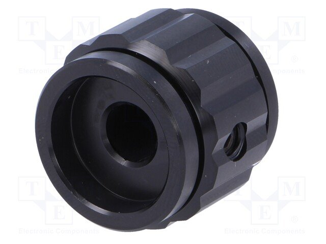 Potenciometru rokturitis Ø22x19mm, alumīnija, melna krasa, Ø6.35mm, ar skruvi