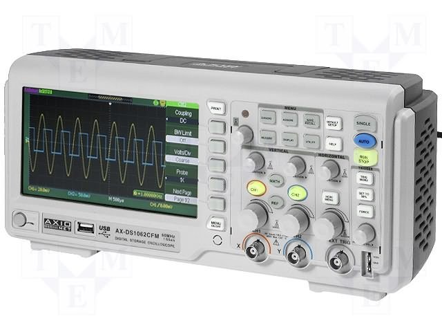 AX-DS1062CFM Oscilografs ciparu, 2 kanali, 60MHz