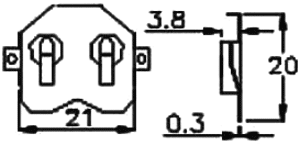 Bateriju turetajs, metāliska cemme, CR2032, 1 baterija
