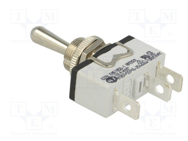 Tumblers, SP3T, (ON)-OFF-(ON), 10A/250VAC, 5A/24VDC, lodēšanai, M12, 29.5x14.5x15mm, APEM, bez fiksacijas