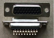 26PIN D-SUB, ligzda, HD, 3 rindas, gold, solder type