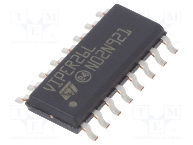 VIPER26LD SMD Mikroshēma, driver, buck, buck-boost, flyback, PWM controller, 3A, SO16