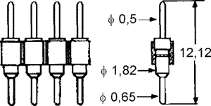 2.54mm 32pin štekers/štekers, apaļie kontakti