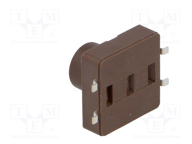 Mikroslēdzejs horizontāls, SPST-NO, OFF-(ON), 0.05A/12VDC, SMD, 12x12x4mm, 1.6N, L=4.5mm