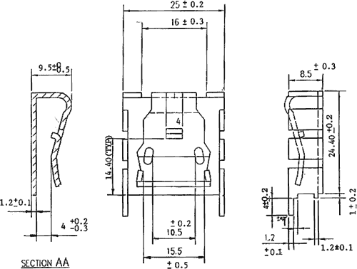 Radiators 25x25x10mm, 16,6K/W, TO220, aluminijs, melna krasa