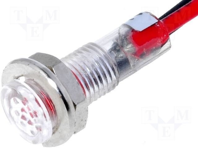 Gaismas diožu lampiņa 24V, 3mm, sarkana krasa