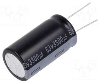 3300/63V, 105C, Ø22x40mm, ±20%, Kondensators elektrolītisks, 2000h, AISHI, ar lokaniem izvadiem