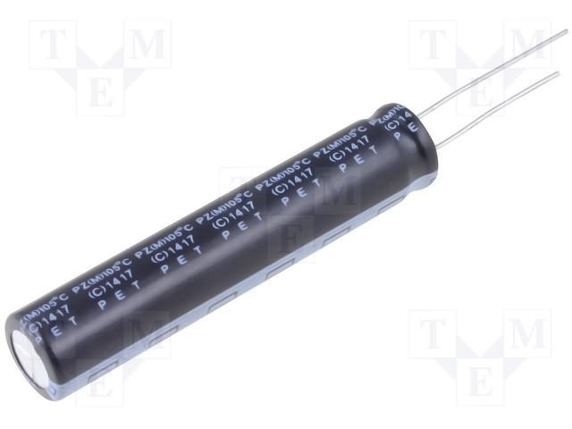 120/200V, 105C, Ø10x50mm, ±20%, Kondensators elektrolītisks, 2000h, ELITE, ar lokaniem izvadiem