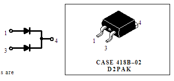 MBRB20100CT, SMD, 2xDiodes Schottky, 100V, 2x10A, (Anod-Katod-Anod) (---|>|---/---|<|---), TO-263
