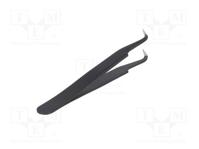 Pincete L=100mm, tērauds, galu platums 0.5mm, ESD, leņķisks