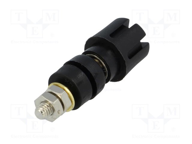 Testera ligzda, 4mm, L=48mm, 30A/60VDC, šasijai, melna krasa