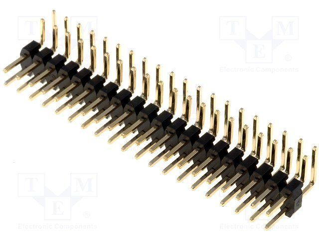 2.0mm, 2x20pin, štekers, THT, leņķisks