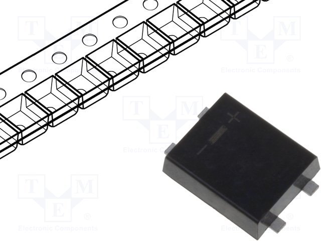 B05JF, SMD, 600V, 0.5A, 6x5mm, Taisngriežu tilts, MBF